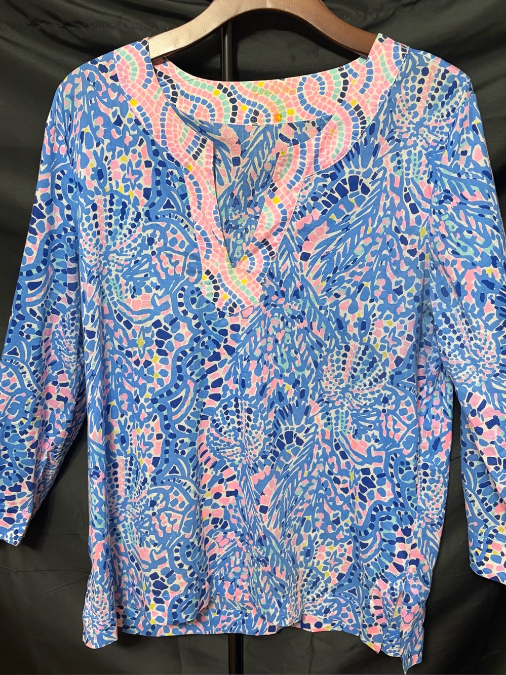 Lilly Pulitzer Amelia Island Tunic in Multi Tick Tac Toe Tile size women’s XL